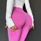 thumbnail image 3 of Gibobby Pantalones de Casuales Pantalones de cintura alta Pure Hip-lifting Color Running Fitness Sports Yoga Pantalones de yoga para mujer(Rosa， M), 3 of 3