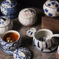 thumbnail image 4 of Qeeadeea Ceramic Sugar Pot With Lid, Solid Print Pattern Sugar Bowl With Spoon, Porcelain Spice Jar, Kitchen Decoration Storage-B-14oz, 4 of 6