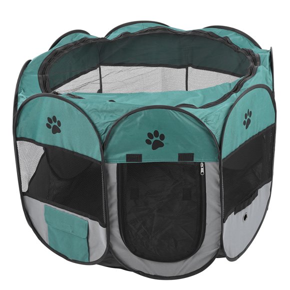 Tienda de juegos portátil para mascotas, jaula plegable para perros y gatos, para exteriores, sala de entrega de mascotas, XBD82, verde y gris, sin tetera, juguetes S