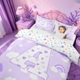 thumbnail image 3 of meiyoeat Purple Rainbow Cloud Monogram A Bedding,Stars Heart Initial Duvet Cover Full For Girl,Colorful Stars Reversible,3 Pieces,1 Duvet Cover and 2 Pillowcases, 3 of 6
