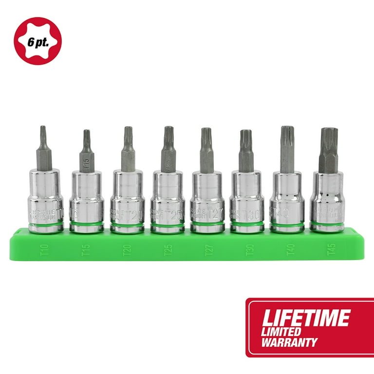 Hyper Tough 9-Piece 3/8-Inch Drive Star Socket Set for Automotive