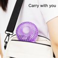 thumbnail image 2 of Portable Mini Fan Portable Handheld Fan with Led Light Usb Rechargeable Mini Fan 3 Speeds Brushless Motor Quiet Design for Travel Office Outdoor Use, 2 of 8