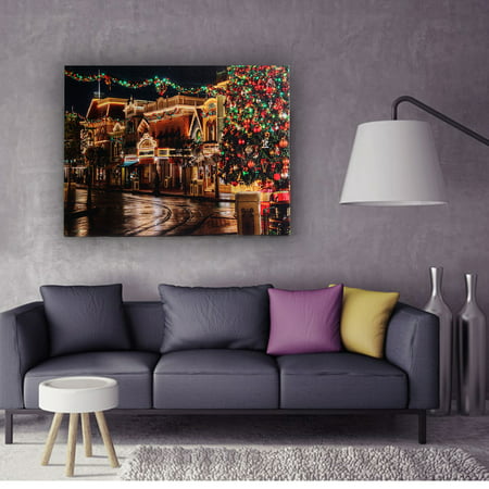 Led Light Up Street Art Canvas Picture X Mas Decor Wall Hanging 12x16 Painting Home String Lights Canada - Led Light Up Wall Art
