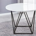 thumbnail image 4 of Ramona White Marble Top Round Bronze Metal Base Dining Table, 4 of 4