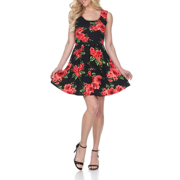 Women's Flower Print Fit and Flare Dress