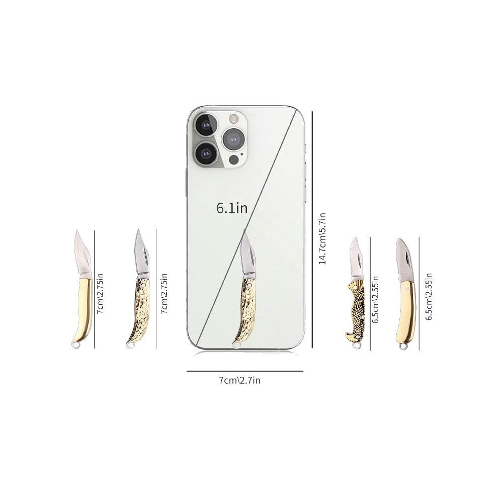 8 Pcs Mini Folding Pocket Knife,Stainless Steel Utility Knife with Key Ring,Portable Lightweight Cutting Tool for Package Envelope Box Plastic Wrap Daily Use Men Adults Father's Day Gifts