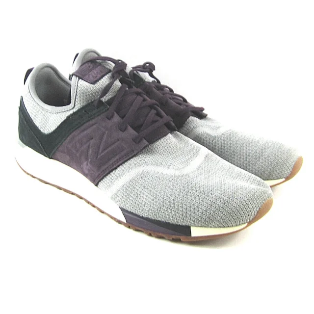 New Balance 247 Rev Lite Men's Suede Knit in Gray/Black/Burgandy Size 14