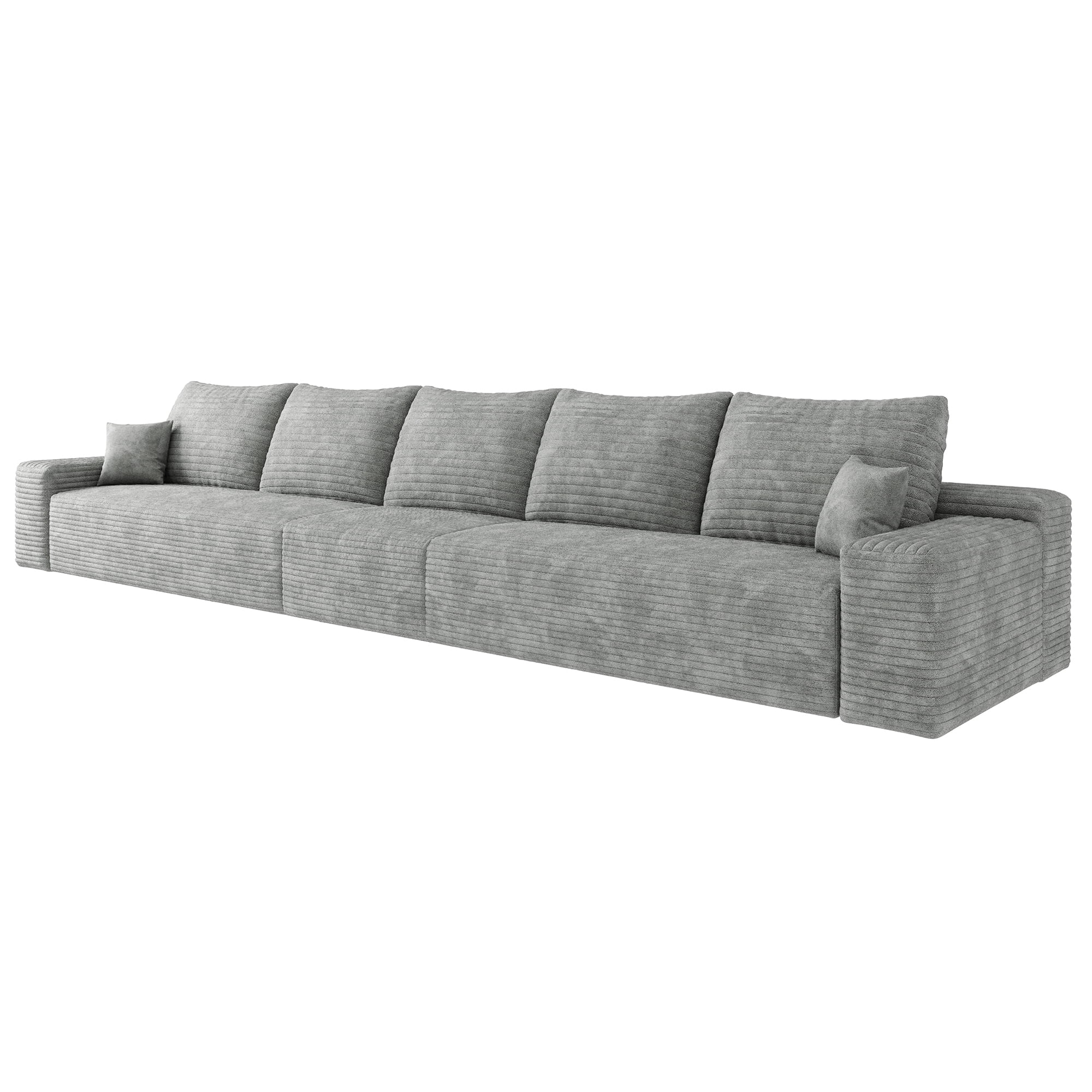 MAYEERTY 168" Gray Modern Modular Cloud Sectional No Assembly Oversized Neutral Rooms