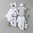 thumbnail image 2 of Pandaie 3 6 9M 8 Piece Baby Boy Girl Outfit Set Newborn Infant Summer Clothes Three Shirt Romper One Jumpsuit A Long Pants Bib Gloves Hat White, 2 of 7