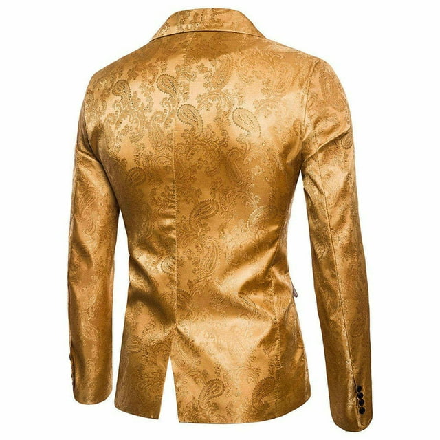 Haut de Complet Ajusté à un Bouton pour Homme, Style Court, Motif Grain Foncé