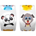 thumbnail image 2 of 500 pegatinas redondas de animales terrestres, patrones con línea perforada para niños para recuerdo de fiesta (versión ampliada, cada una mide 3,8 cm de diámetro), 2 of 5