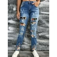 thumbnail image 6 of FARYSAYS Jeans for Womens Ripped Floral Patchwork Jeans Destroyed Slim Fit Denim Pants Size S-2XL, 6 of 10