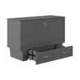 thumbnail image 3 of AFI Marina Queen Solid Wood Murphy Bed Chest with Drawer & Charger, Grey, 3 of 8
