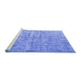 thumbnail image 2 of Ahgly Company Machine Washable Indoor Round Abstract Blue Contemporary Area Rugs, 4' Round, 2 of 4