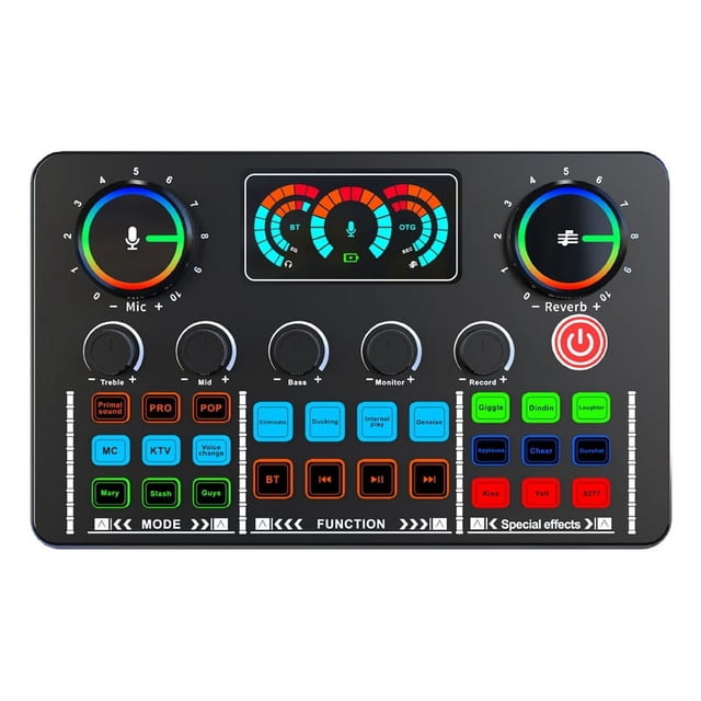 Tarjeta de sonido profesional para micrófono de podcast para PC, teléfono inteligente, computadora portátil, grabación de vlogs, transmisión en vivo