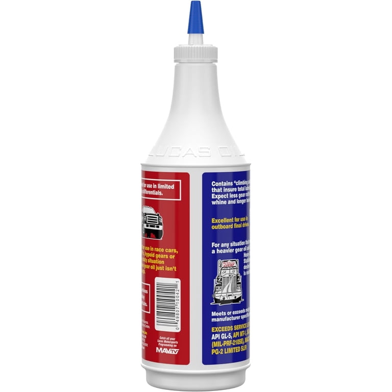 Lucas Oil Heavy Duty 85W-140 Gear Oil – 1 Quart Bottle (10042)