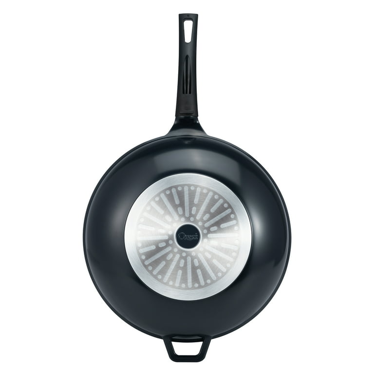 Green Earth Wok by Ozeri, with Smooth Ceramic Non-Stick Coating (100% PTFE and PFOA Free), Vulcan Black