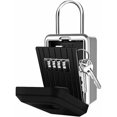 thumbnail image 1 of 4 Digit Combination Portable Key Box Resettable Code Weatherproof Hang or Wall Mount Superior Security Ultra Heavy Duty Silver Black 83X41.5X185mm, 1 of 5