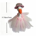 thumbnail image 3 of RUINIXCW 7 Inch Desk Goose Outfits Desk Duck Outfit Mini Porch Goose Outfit for Desk Goose Figurine Summer Desktop Goose Clothes Pink Tulle Princess Dress and Hat and Hat Set (No Goose), 3 of 9