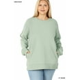 thumbnail image 2 of Zenana Women & Plus (S-3XL) Basic Relaxed Long Sleeve Round Neck Sweatshirts w/Side Pockets, 2 of 3