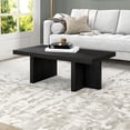 thumbnail image 4 of Evelyn&Zoe Modern Easy Assembly Medium Density Fiberboard Coffe Table, Black Grain, 4 of 7