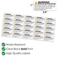 thumbnail image 2 of Innovative Haus 20 labels x 50 Sheets (1,000 Total) Risk of Suffocation Warning Label Keep Away from Children 2.4" x 1" Stickers, Self Adhesive Sticker Reduce Hazard., 2 of 11