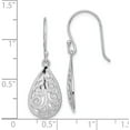 thumbnail image 4 of Sterling Silver Rhodium-Plated Filigree Teardrop Dangle Earrings (33 X 11) Made In China qe15190, 4 of 4
