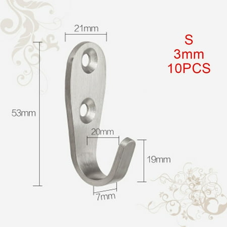 

10XSolid Stainless Steel Wall Mount Single Hook Heavy Duty Rustproof Coat Hanger