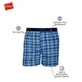 thumbnail image 3 of Hanes Men`s Yarn Dyed Plaid Boxers, S, Assorted Blue Plaid, 3 of 6