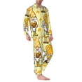 thumbnail image 2 of Yiaed Garden Honeybee Gnomes Print Men’s Pajamas Set - Long Sleeve Button Down Sleep Shirt and Pajama Bottoms Sleepwear Set Mens Pjs Sets Men's Pajama Bottoms-X-Large, 2 of 7