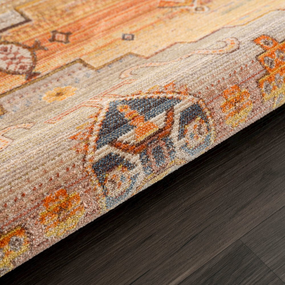 LR Home Holi Durable Performance Area Rug Indoor in Brown/Yellow, 2' x 3'