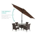 thumbnail image 3 of Best Choice Products 10ft Outdoor Steel Market Patio Umbrella w/ Crank, Tilt Push Button, 6 Ribs - Brown, 3 of 8