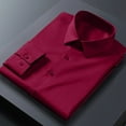 thumbnail image 5 of LODIENY Mens Dress Shirts Slim Fit Button Down Long Sleeve Stretch Collared Shirt Cotton Wrinkle Free Button Up Cool Thin Tops Wine XS, 5 of 5