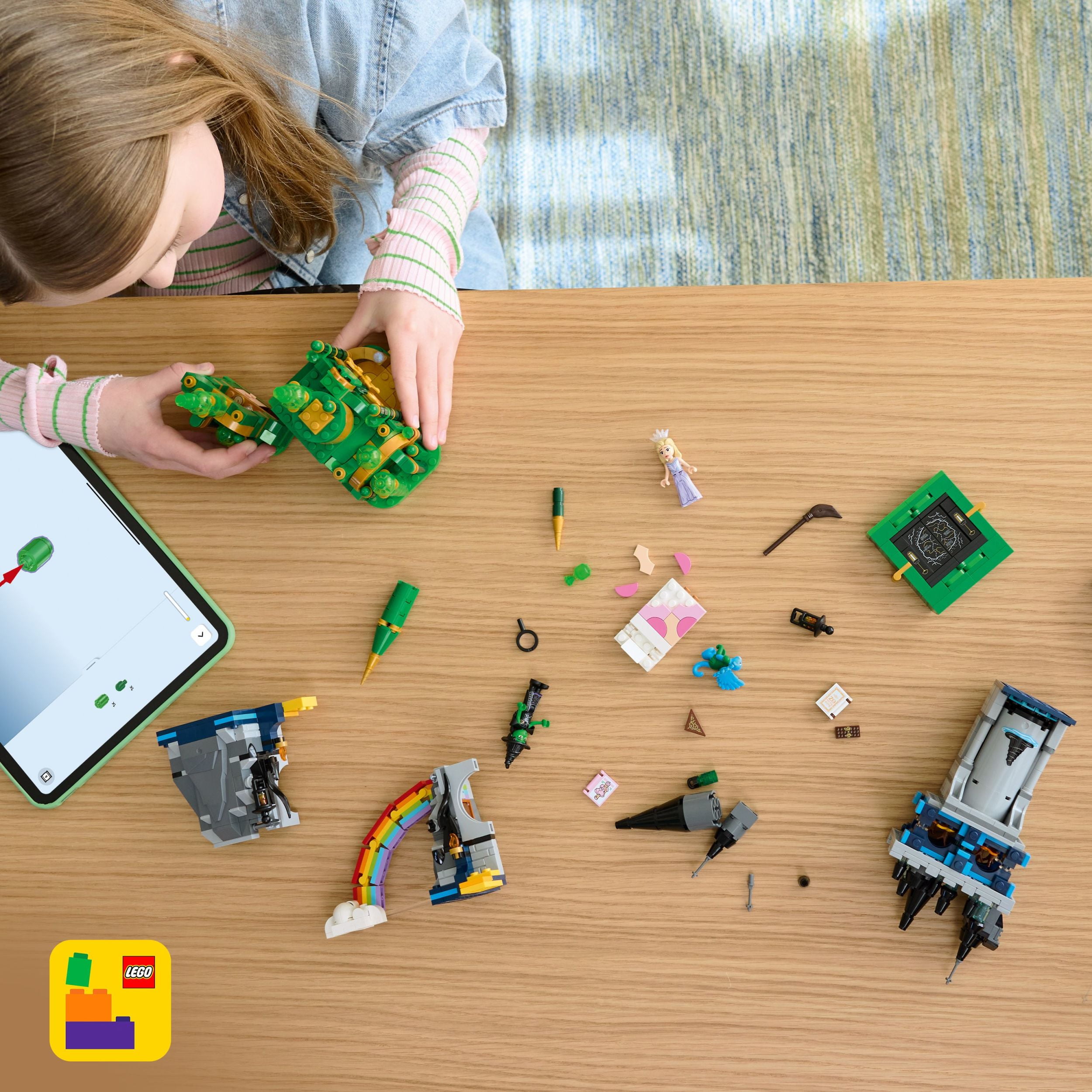 LEGO Wicked Emerald City & Kiamo Ko Castle Building Toy - Elphaba & Glinda Toy Figures, 2 Buildable Playsets, & Flying Monkey Minifigure for Kids, Ages 9+ - Wicked Merch Gift for Girls & Boys - 75689