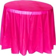 thumbnail image 2 of 4 Pack of Round Disposable Plastic 84 Inch Tablecloths Party Wedding Picnic Banquet Table Clothes Table Cover for Round Tables, 2 of 6