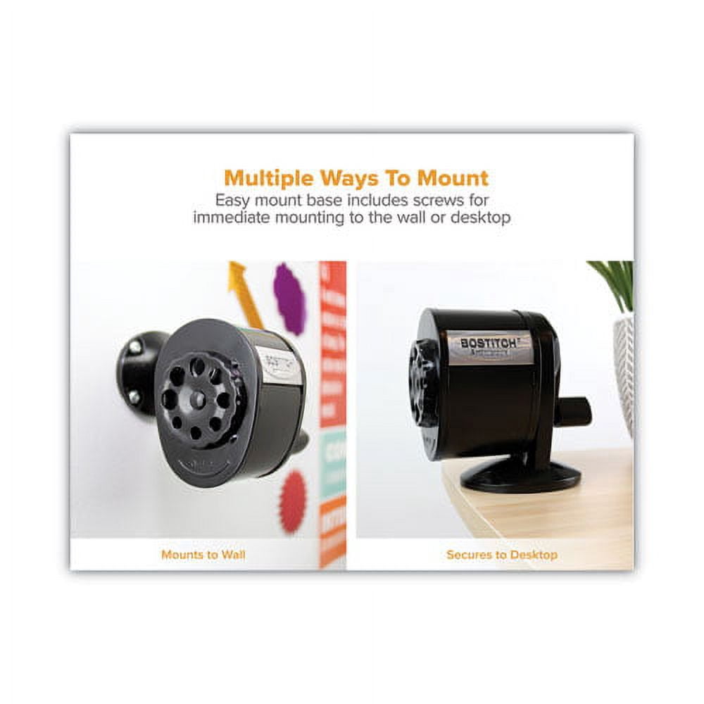 Antimicrobial Manual Pencil Sharpener, Manually-Powered, 5.44 X 2.69 X 4.33, Black | Bundle of 2 Each