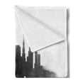 thumbnail image 2 of Charleston Soft Flannel Fleece Blanket, Smoky Style City Skyline Simplistic Illustration Modern Graphic Design, Cozy Plush for Indoor and Outdoor Use, 50" x 60", Charcoal Grey White, by Ambesonne, 2 of 5