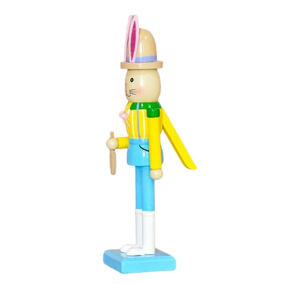 Zeiwohndc Safe Safe Easter Themed Rabbit Nutcrackers Figurine 25cm Wooden Decoration