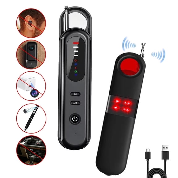 Wiher Hidden Camera Detector, RF Wireless Signal Scanner with GPS Positioning & Infrared Detection, Compact and Portable Wide Detection Range Long Battery Life for Home Travel Car Bathroom Hotel