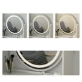 thumbnail image 6 of MONSLIPA Makeup Desk, Vanity Set with Round Mirror & Lights, Dressing Table with 5 Drawers and Cushioned Stool, 6 of 10