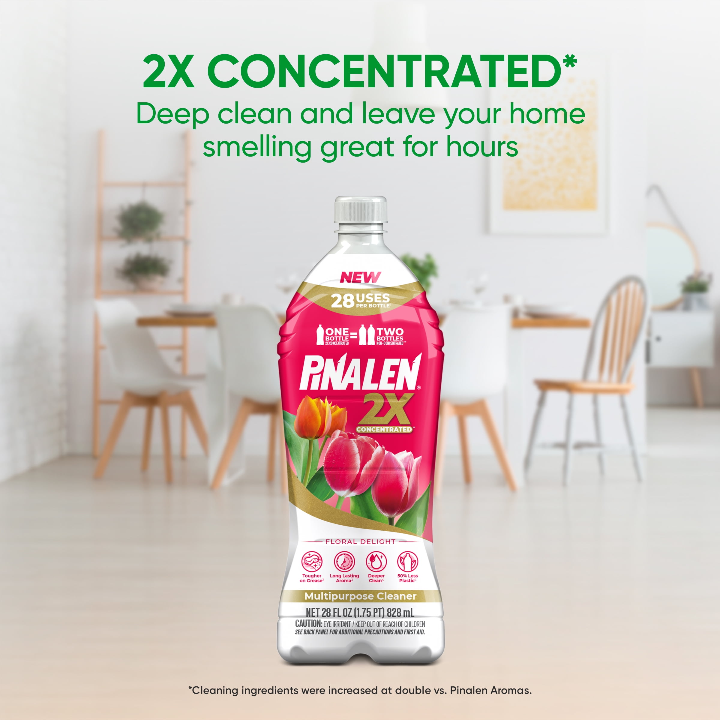 Pinalen 2X Concentrated All Purpose Cleaner-  Floral Delight Scent, 28 fl oz size