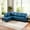 Blue-Left-Sofa without Ottoman, variant on MAYEERTY Faux Leather Ottoman with Storage for Modular Sectional Sofa, Deep Blue