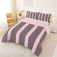 thumbnail image 3 of Castle Fairy Bohemian Thin Vertical Stripe King Size Comforter Sets 3pcs,Boho Wide Band Comforters King Size,Black Pink,Reversible,1 Comforter and 2 Pillowcases, 3 of 6
