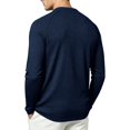 thumbnail image 5 of UDAUDU Henley Shirts for Men Long Sleeve Waffle Knit Lightweight Basic Thermal Shirt Slim Fit 2026 Fall Fashion Button Down Comfort Pullover Navy 2XL, 5 of 9