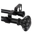 thumbnail image 1 of Rod Desyne 4703-992 Flair Double Window Curtain Rod Set, 120 to 170-Inch, Black, 1 of 2