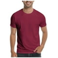 thumbnail image 1 of T-Shirt pour Homme Doux Uni Col Rond Décontracté Basique Rouge T-Shirts Graphiques pour Homme Taille TG, 1 of 4