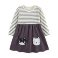 thumbnail image 2 of Mikilon Girls Floral Dress Size 2-7 Years Loose Round Neck Long Sleeve Dress Casual Stylish Round Neck Dress Soft Playful Adorable Clothes, 2 of 6
