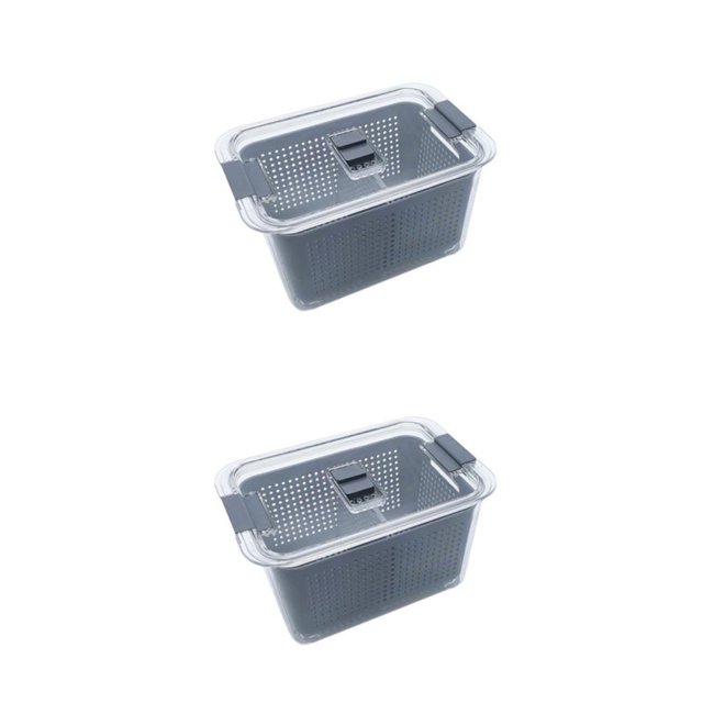 Inteprter Contenedores de almacenamiento de plástico de fácil acceso y organización eficiente para soluciones de almacenamiento de cocina gris METRO 2Conjunto