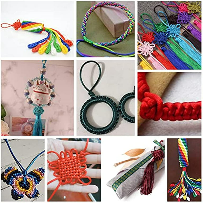 2.5mm Rattail Silk Cord 30 Colors Satin Nylon Craft Cord 328 Yards Nylon  String Woven Chinese Knotting Cord for Jewelry Making Necklace Bracelet  Beading Dream Catchers Braid Hair 