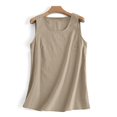thumbnail image 5 of Tittly Tank Tops Vest for Women Summer Cotton Lnen Sleeveless Shirt Women's Loose Casual Women's Tanks & Camis Womens Tops Vest Tops for Women Beige L, 5 of 5